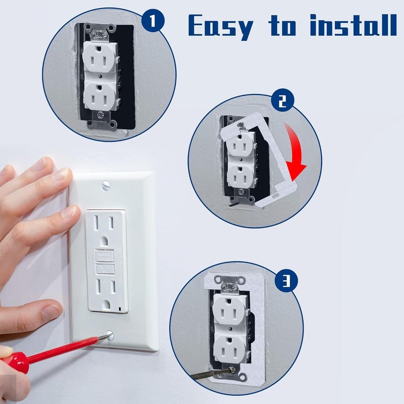 DECOHS 30 Pcs Wall Plate Spacer- Metal Flush Fit Device Leveling Plates- Receptacle Spacers Shims Leveler for Fixing Walls Electrical Outlet Electrical Boxes - Image 5